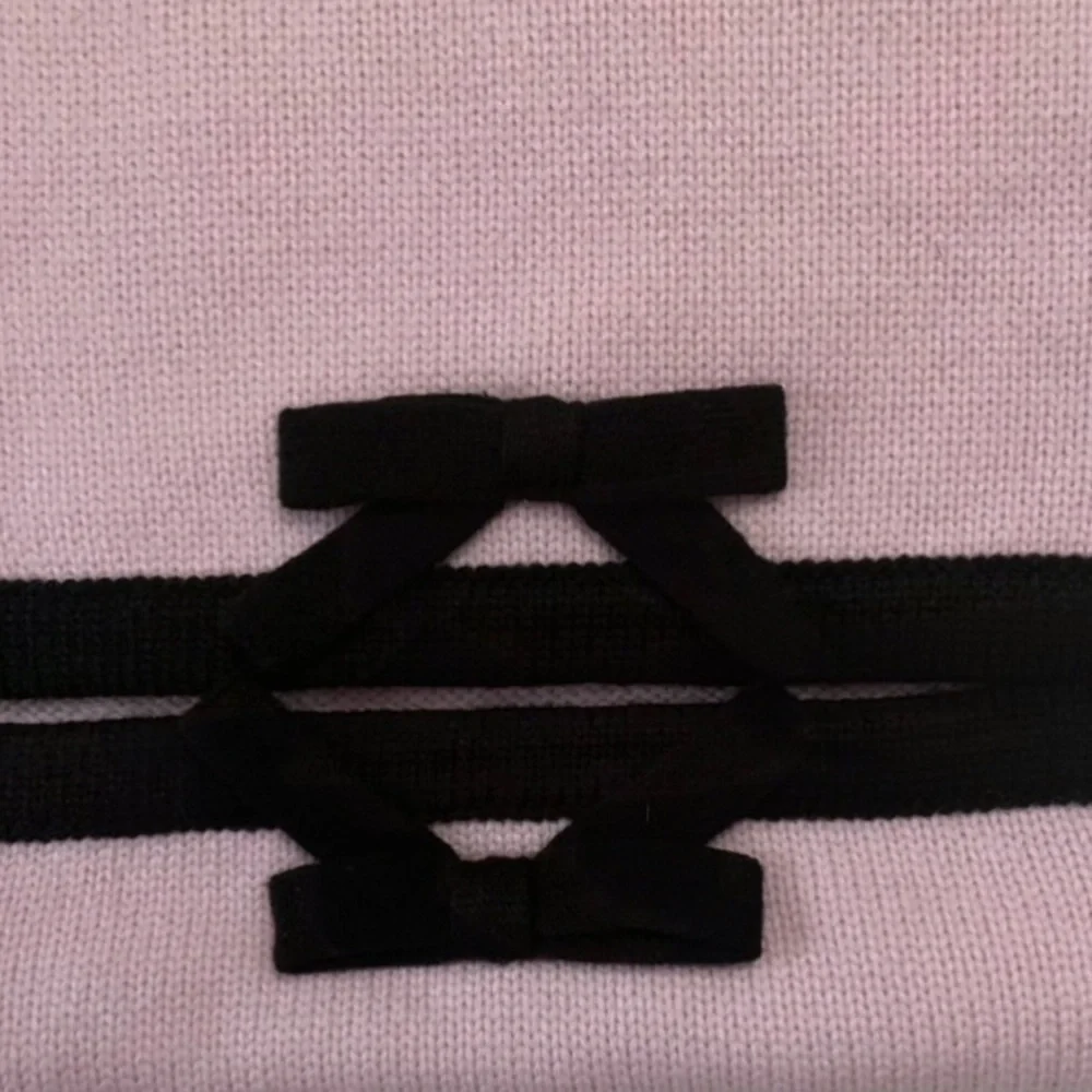 Kate Spade Pink Black Bow Accent Scarf